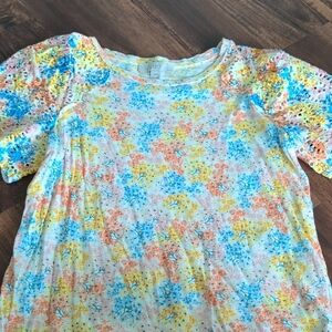 Loft Colorful Floral Print Top